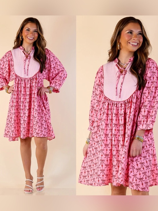 Simply Southern Dresses & Skirts - NWT Simply Southern Red and Pink Preppy Bow and Heart Seersucker Dress Sz L 🧡🍄